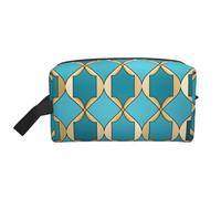 Mexpekil Beauty case da viaggio per donne e uomini, borsa impermeabile di grande capacità per trucchi e cosmetici, borsa organizer portatile, Motivo verde acqua messicana, One Size