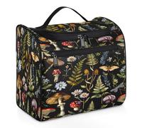 Mexpekil Beauty case da viaggio per donne e uomini, grande, impermeabile, con lumache e foglie, Multicolore, 10.2 x 6.5 x 9.2 inches, Beauty case