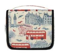 Mexpekil Beauty case disegnato a mano con Big Ben di Londra, per donne, uomini e donne, impermeabile, da appendere, con gancio, trousse per cosmetici