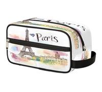 Mexpekil Beauty case disegnato a mano con Torre Eiffel di Parigi, organizer per cosmetici, cosmetici, cosmetici, custodia da viaggio per donne, uomini, ragazzi e ragazze