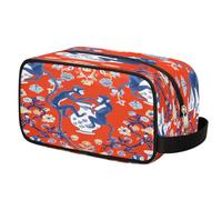 Mexpekil Beauty case in stile cinese con scimmie e fiori, organizer per cosmetici, trousse da viaggio, per donne, uomini, ragazzi e ragazze