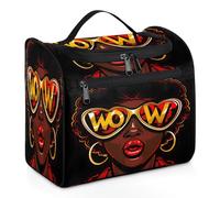 Mexpekil Bella Cool American African Women Hanging Toiletry Bag per donne uomini grande impermeabile trucco cosmetico Wash Bag per viaggio, Multicolore, 10.2 x 6.5 x 9.2 inches, Beauty case