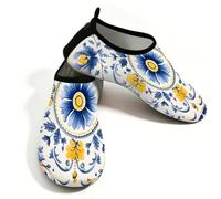 Mexpekil Blu Giallo Piastrelle Antiche Ornamento Scarpe Da Acqua per Le Donne Degli Uomini Quick Dry Antiscivolo A Piedi Nudi, Blu Giallo Piastrelle Antiche Ornamento, 42.5/43 EU