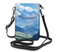 Mexpekil Borsa a tracolla in pelle per le donne a tracolla custodia per telefono impermeabile borsa portafoglio piccole borse da donna, Valle panoramica, Taglia unica
