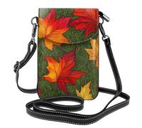 Mexpekil Borsa a tracolla in pelle per le donne a tracolla custodia per telefono impermeabile borsa portafoglio piccole borse da donna, Foglie d'autunno, Taglia unica