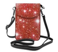 Mexpekil Borsa a tracolla in pelle per le donne a tracolla custodia per telefono impermeabile borsa portafoglio piccole borse da donna, Stelle Glitter Rosse, Taglia unica