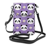 Mexpekil Borsa a tracolla in pelle per le donne a tracolla custodia per telefono impermeabile borsa portafoglio piccole borse da donna, Panda Face Daisy, Taglia unica