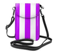 Mexpekil Borsa a tracolla in pelle per le donne a tracolla custodia per telefono impermeabile borsa portafoglio piccole borse da donna, A righe bianche e viola, Taglia unica