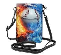 Mexpekil Borsa a tracolla in pelle per le donne a tracolla custodia per telefono impermeabile borsa portafoglio piccole borse da donna, Baseball Volare, Taglia unica