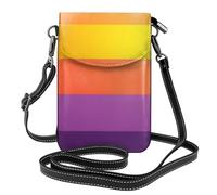 Mexpekil Borsa a tracolla in pelle per le donne a tracolla custodia per telefono impermeabile borsa portafoglio piccole borse da donna, Righe Viola Arancione, Taglia unica
