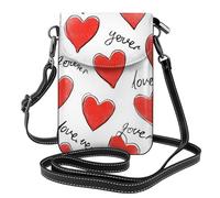 Mexpekil Borsa a tracolla in pelle per le donne a tracolla custodia per telefono impermeabile borsa portafoglio piccole borse da donna, Parole Amore Cuore, Taglia unica
