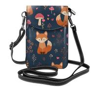 Mexpekil Borsa a tracolla in pelle per le donne a tracolla custodia per telefono impermeabile borsa portafoglio piccole borse da donna, Funghi Volpi Cartoon, Taglia unica