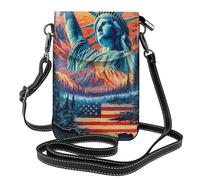 Mexpekil Borsa a tracolla in pelle per le donne a tracolla custodia per telefono impermeabile borsa portafoglio piccole borse da donna, Mappa - Statua della Libertà, Taglia unica