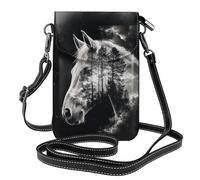 Mexpekil Borsa a tracolla in pelle per le donne a tracolla custodia per telefono impermeabile borsa portafoglio piccole borse da donna, Cielo della foresta, Taglia unica