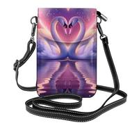 Mexpekil Borsa a tracolla in pelle per le donne a tracolla custodia per telefono impermeabile borsa portafoglio piccole borse da donna, Cuori di cigni, Taglia unica