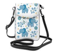 Mexpekil Borsa a tracolla in pelle per le donne a tracolla custodia per telefono impermeabile borsa portafoglio piccole borse da donna, Elefanti azzurri, Taglia unica