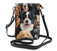 Mexpekil Borsa a tracolla in pelle per le donne a tracolla custodia per telefono impermeabile borsa portafoglio piccole borse da donna, Razza di cani, Taglia unica