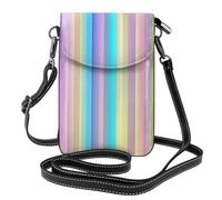 Mexpekil Borsa a tracolla in pelle per le donne a tracolla custodia per telefono impermeabile borsa portafoglio piccole borse da donna, Motivo a righe colorate, Taglia unica
