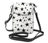 Mexpekil Borsa a tracolla in pelle per le donne a tracolla custodia per telefono impermeabile borsa portafoglio piccole borse da donna, Stelle nere, Taglia unica