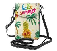 Mexpekil Borsa a tracolla in pelle per le donne a tracolla custodia per telefono impermeabile borsa portafoglio piccole borse da donna, Palme Tropicali Ananas, Taglia unica