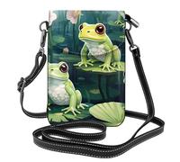 Mexpekil Borsa a tracolla in pelle per le donne a tracolla custodia per telefono impermeabile borsa portafoglio piccole borse da donna, Loto rana, Taglia unica