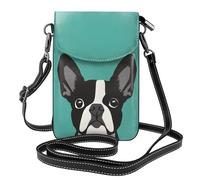 Mexpekil Borsa a tracolla in pelle per le donne a tracolla custodia per telefono impermeabile borsa portafoglio piccole borse da donna, Boston Terrier, Taglia unica