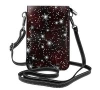 Mexpekil Borsa a tracolla in pelle per le donne a tracolla custodia per telefono impermeabile borsa portafoglio piccole borse da donna, Stelle bianche glitterate, Taglia unica