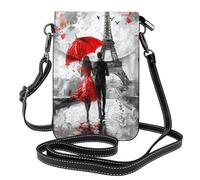 Mexpekil Borsa a tracolla in pelle per le donne a tracolla custodia per telefono impermeabile borsa portafoglio piccole borse da donna, Torre Eiffel Parigi, Taglia unica