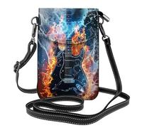 Mexpekil Borsa a tracolla in pelle per le donne a tracolla custodia per telefono impermeabile borsa portafoglio piccole borse da donna, Acqua di fuoco della chitarra elettrica, Taglia unica