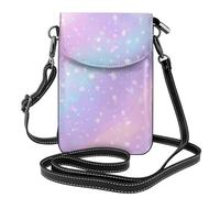 Mexpekil Borsa a tracolla in pelle per le donne a tracolla custodia per telefono impermeabile borsa portafoglio piccole borse da donna, Rosa Blu Stelle Glitter, Taglia unica