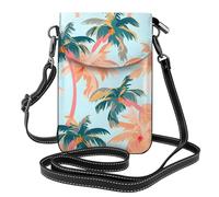 Mexpekil Borsa a tracolla in pelle per le donne a tracolla custodia per telefono impermeabile borsa portafoglio piccole borse da donna, Palme, Taglia unica
