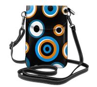Mexpekil Borsa a tracolla in pelle per le donne a tracolla custodia per telefono impermeabile borsa portafoglio piccole borse da donna, Cerchio Blu Arancione, Taglia unica