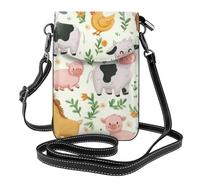 Mexpekil Borsa a tracolla in pelle per le donne a tracolla custodia per telefono impermeabile borsa portafoglio piccole borse da donna, Foglia Animali Fatt, Taglia unica