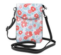 Mexpekil Borsa a tracolla in pelle per le donne a tracolla custodia per telefono impermeabile borsa portafoglio piccole borse da donna, Fiorellino rosa, Taglia unica