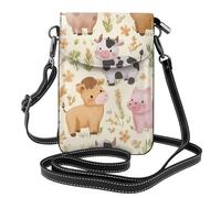 Mexpekil Borsa a tracolla in pelle per le donne a tracolla custodia per telefono impermeabile borsa portafoglio piccole borse da donna, Piante animali da fattoria carino, Taglia unica
