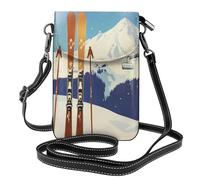 Mexpekil Borsa a tracolla in pelle per le donne a tracolla custodia per telefono impermeabile borsa portafoglio piccole borse da donna, Piste da sci, Taglia unica