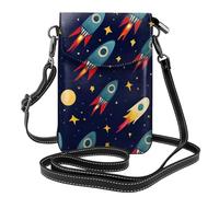 Mexpekil Borsa a tracolla in pelle per le donne a tracolla custodia per telefono impermeabile borsa portafoglio piccole borse da donna, Astronavi Stelle, Taglia unica