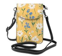 Mexpekil Borsa a tracolla in pelle per le donne a tracolla custodia per telefono impermeabile borsa portafoglio piccole borse da donna, Piccole Margherite Piante, Taglia unica