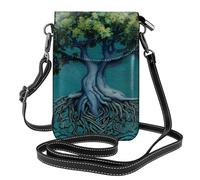 Mexpekil Borsa a tracolla in pelle per le donne a tracolla custodia per telefono impermeabile borsa portafoglio piccole borse da donna, Dipinto di un albero, Taglia unica
