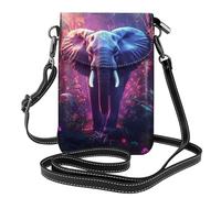 Mexpekil Borsa a tracolla in pelle per le donne a tracolla custodia per telefono impermeabile borsa portafoglio piccole borse da donna, Elefante Viola, Taglia unica