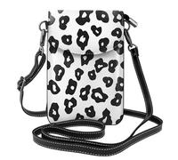 Mexpekil Borsa a tracolla in pelle per le donne a tracolla custodia per telefono impermeabile borsa portafoglio piccole borse da donna, Stampa Leopardata Nero Bianco, Taglia unica