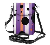 Mexpekil Borsa a tracolla in pelle per le donne a tracolla custodia per telefono impermeabile borsa portafoglio piccole borse da donna, Cerchio Nero A Righe, Taglia unica