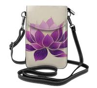 Mexpekil Borsa a tracolla in pelle per le donne a tracolla custodia per telefono impermeabile borsa portafoglio piccole borse da donna, Fiore di loto, Taglia unica