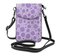 Mexpekil Borsa a tracolla in pelle per le donne a tracolla custodia per telefono impermeabile borsa portafoglio piccole borse da donna, Viola Bolle Astratto, Taglia unica