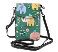 Mexpekil Borsa a tracolla in pelle per le donne a tracolla custodia per telefono impermeabile borsa portafoglio piccole borse da donna, Elefanti Fowers, Taglia unica