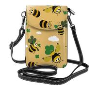 Mexpekil Borsa a tracolla in pelle per le donne a tracolla custodia per telefono impermeabile borsa portafoglio piccole borse da donna, Cartone animato Api Clover, Taglia unica