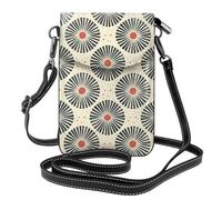 Mexpekil Borsa a tracolla in pelle per le donne a tracolla custodia per telefono impermeabile borsa portafoglio piccole borse da donna, Cerchio floreale giapponese, Taglia unica