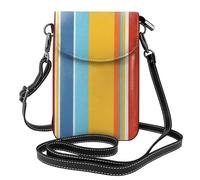 Mexpekil Borsa a tracolla in pelle per le donne a tracolla custodia per telefono impermeabile borsa portafoglio piccole borse da donna, Colori vivaci a righe, Taglia unica