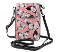 Mexpekil Borsa a tracolla in pelle per le donne a tracolla custodia per telefono impermeabile borsa portafoglio piccole borse da donna, Ali di farfalle, Taglia unica