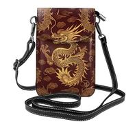 Mexpekil Borsa a tracolla in pelle per le donne a tracolla custodia per telefono impermeabile borsa portafoglio piccole borse da donna, Drago dorato., Taglia unica